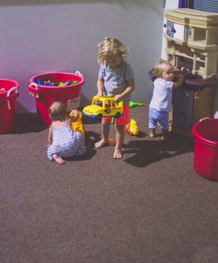 children playing with toys at gym daycare
